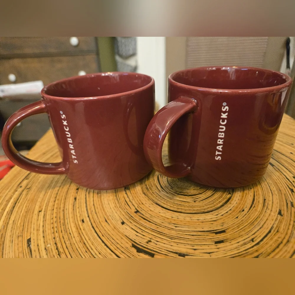 Starbucks Ceramic Stackable 2013 Coffee Mug/Cup 14 ozColor: MaroonSet of…